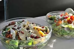 Shields signature salads with pears, blue cheese, and candied nuts
